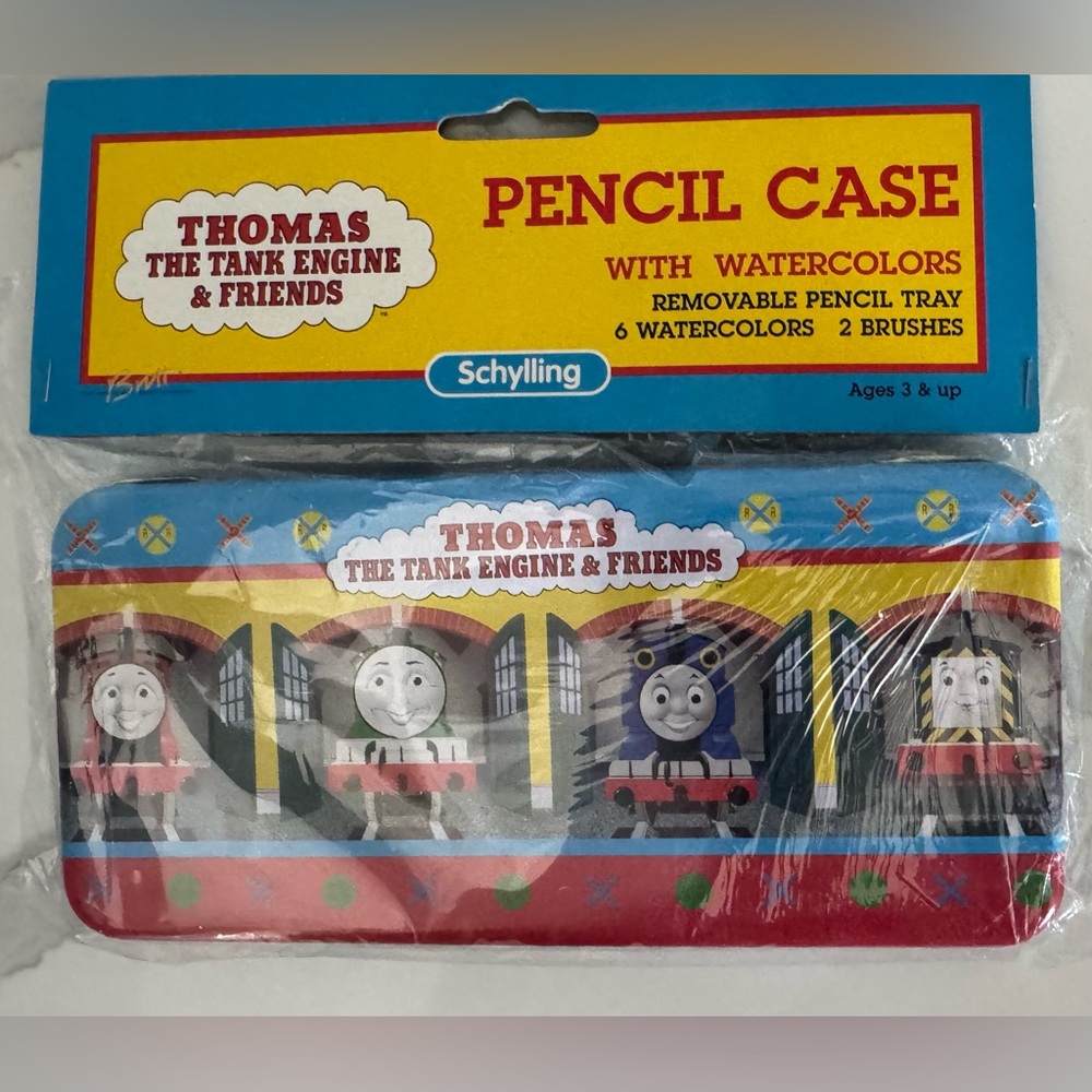NEW watercolors Thomas the Tank Engine and Friends Tin pencil case  paint retro